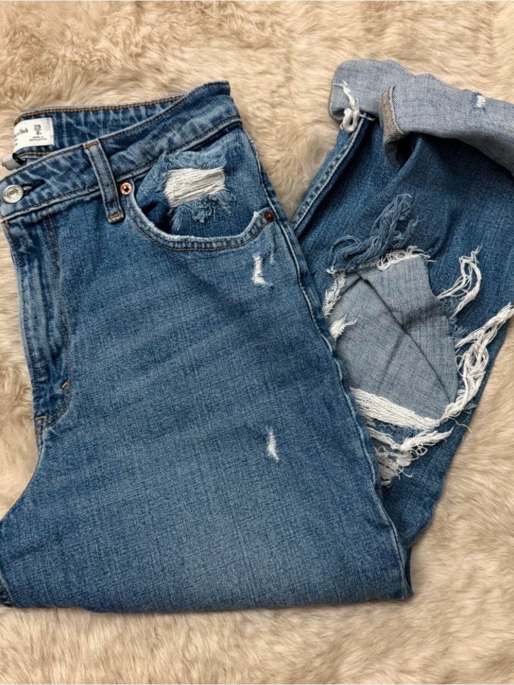 Abercrombie & Fitch Distressed Mom Jeans